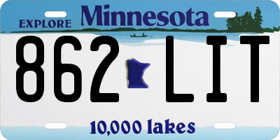 MN license plate 862LIT