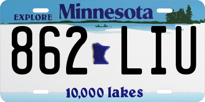 MN license plate 862LIU