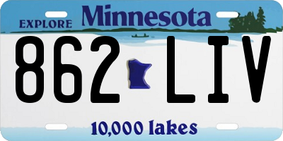 MN license plate 862LIV