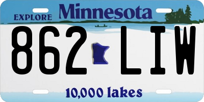 MN license plate 862LIW