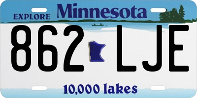 MN license plate 862LJE