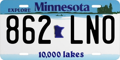 MN license plate 862LNO