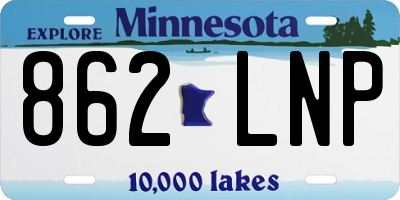 MN license plate 862LNP