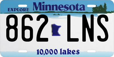 MN license plate 862LNS