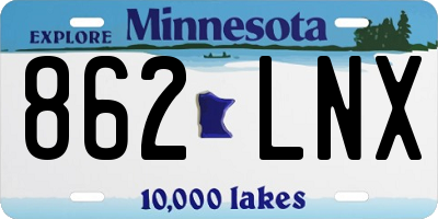 MN license plate 862LNX