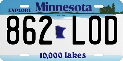 MN license plate 862LOD