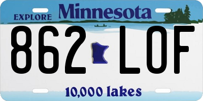MN license plate 862LOF