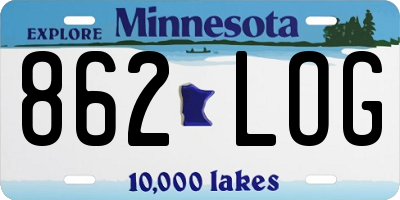 MN license plate 862LOG