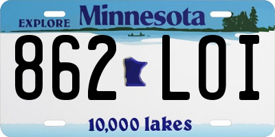 MN license plate 862LOI