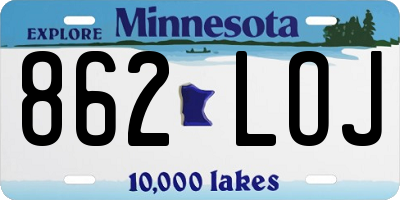 MN license plate 862LOJ