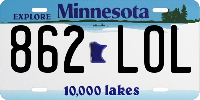 MN license plate 862LOL
