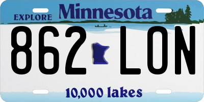 MN license plate 862LON