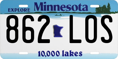 MN license plate 862LOS