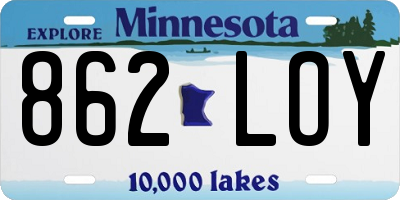 MN license plate 862LOY