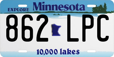 MN license plate 862LPC