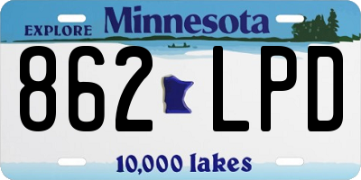 MN license plate 862LPD