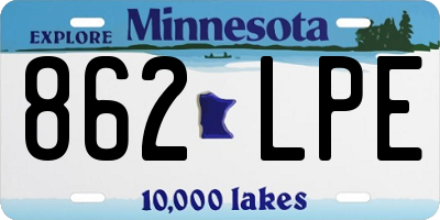 MN license plate 862LPE