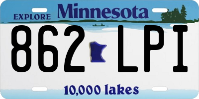 MN license plate 862LPI