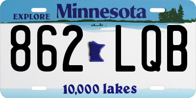MN license plate 862LQB