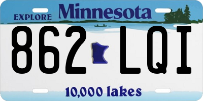 MN license plate 862LQI
