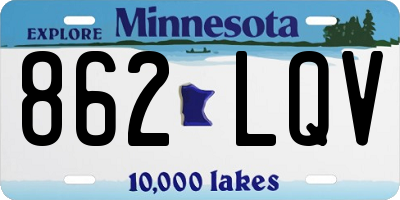 MN license plate 862LQV