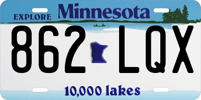 MN license plate 862LQX
