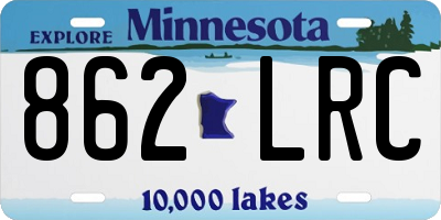 MN license plate 862LRC