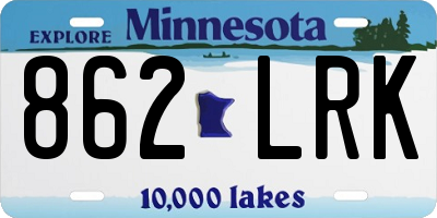 MN license plate 862LRK