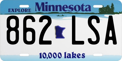 MN license plate 862LSA