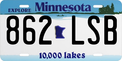 MN license plate 862LSB