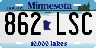 MN license plate 862LSC