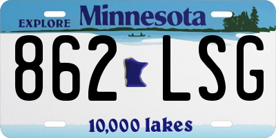 MN license plate 862LSG