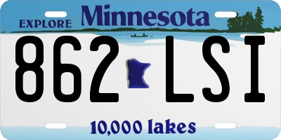 MN license plate 862LSI