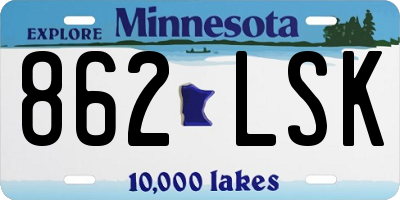 MN license plate 862LSK