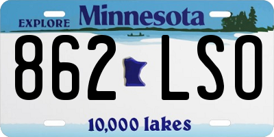 MN license plate 862LSO