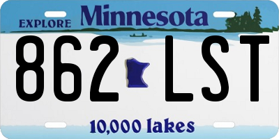 MN license plate 862LST