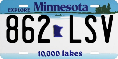 MN license plate 862LSV