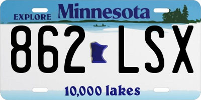 MN license plate 862LSX