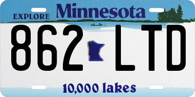 MN license plate 862LTD