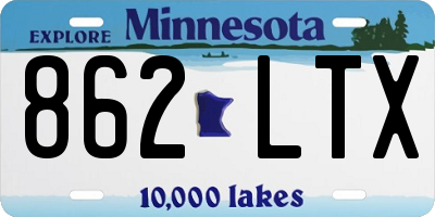 MN license plate 862LTX