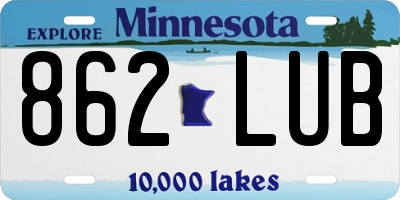 MN license plate 862LUB