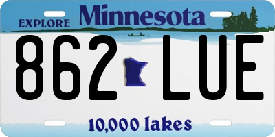MN license plate 862LUE