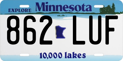 MN license plate 862LUF