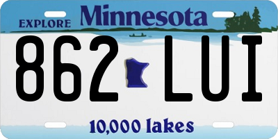 MN license plate 862LUI