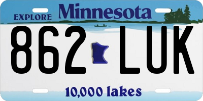 MN license plate 862LUK