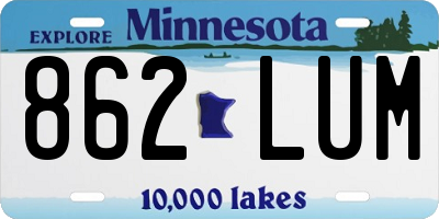 MN license plate 862LUM
