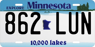 MN license plate 862LUN