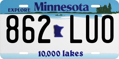 MN license plate 862LUO