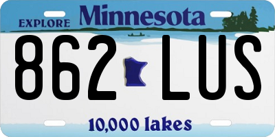 MN license plate 862LUS