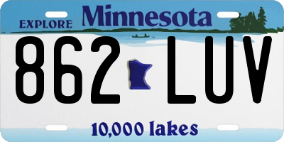 MN license plate 862LUV
